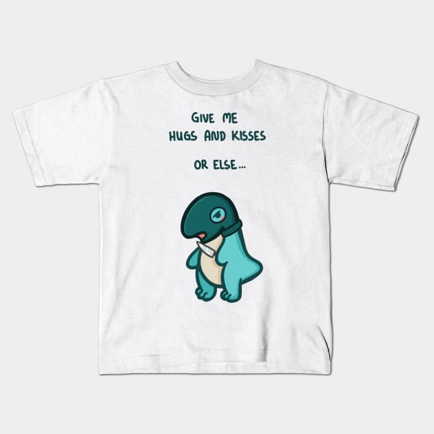 Love Robbery, T-Rex, Dino, Dinosaur Kids T-Shirt by hugadino